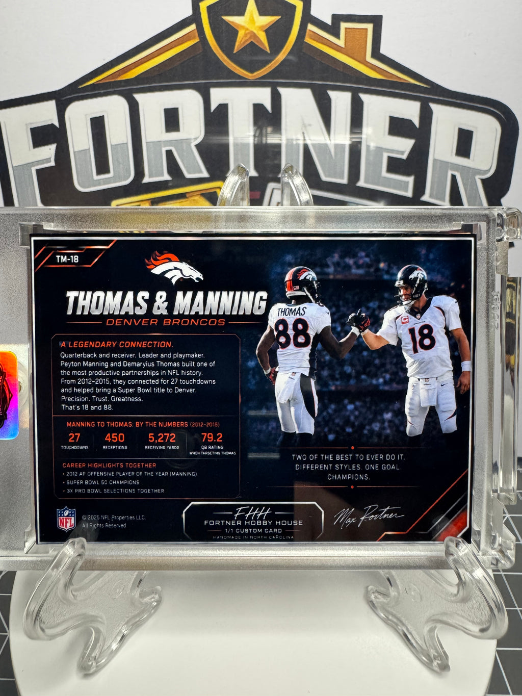 Peyton Manning & Demaryius Thomas | Denver Broncos | 1/1 Custom Card | Mile High Magic Edition