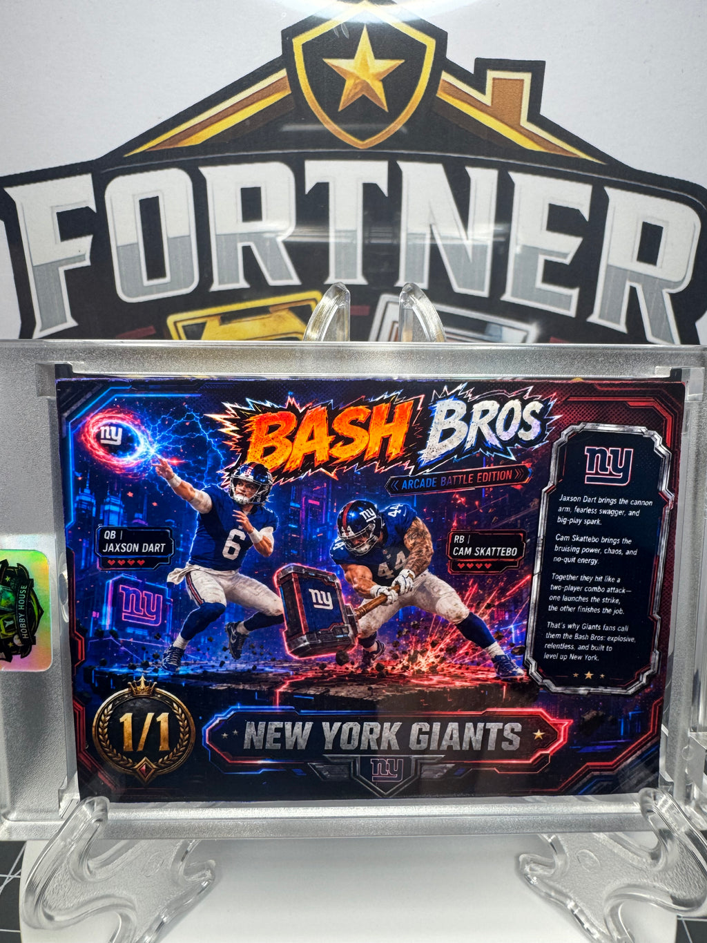 Jaxson Dart & Cam Skattebo | New York Giants | 1/1 Custom Card | Smash Bros Masterball Edition