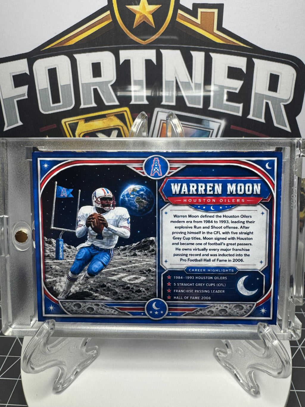 Warren Moon | Houston Oilers | 1/1 Custom Card | Moon Mission Edition