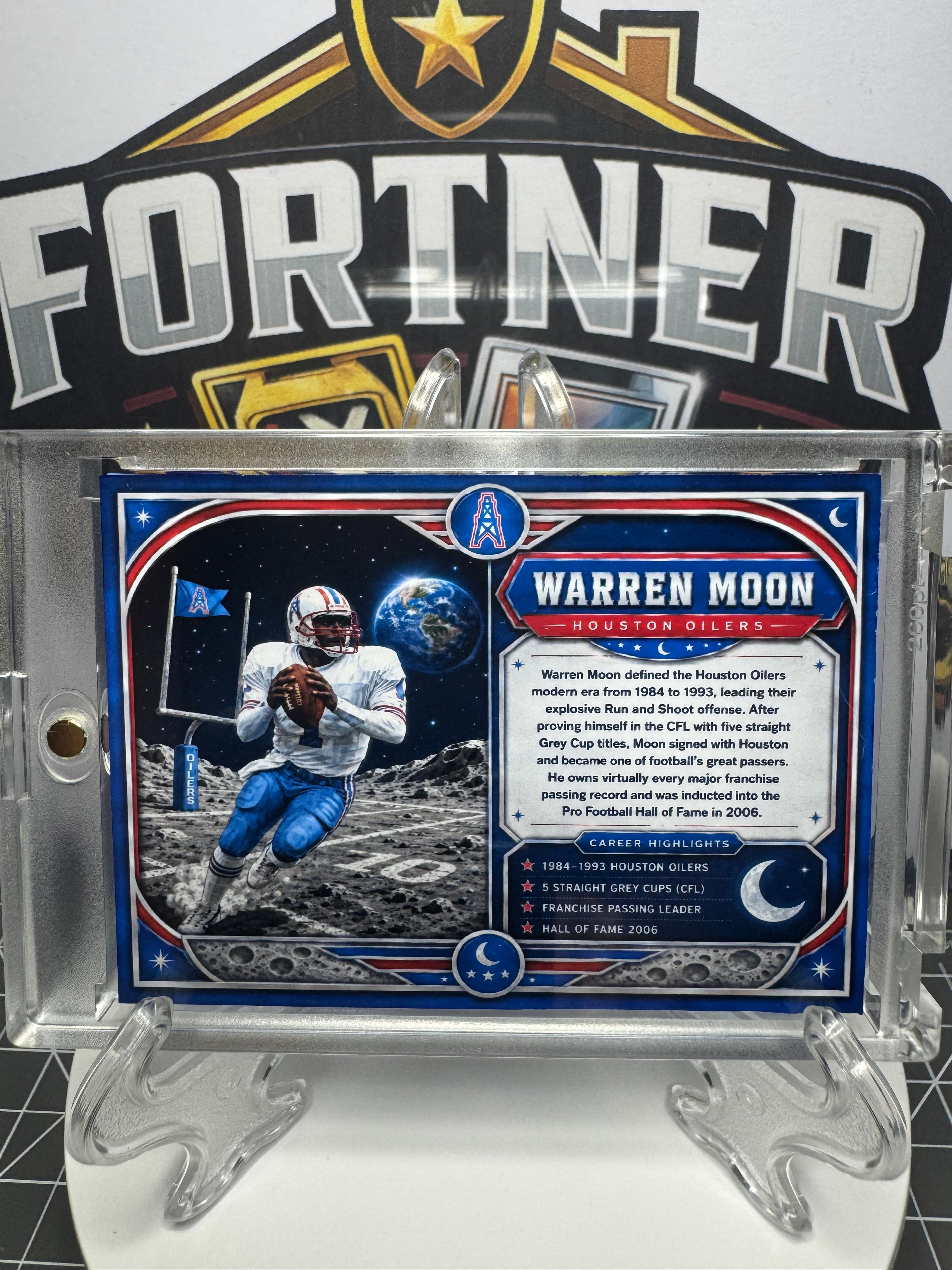 Warren Moon | Houston Oilers | 1/1 Custom Card | Moon Mission Edition
