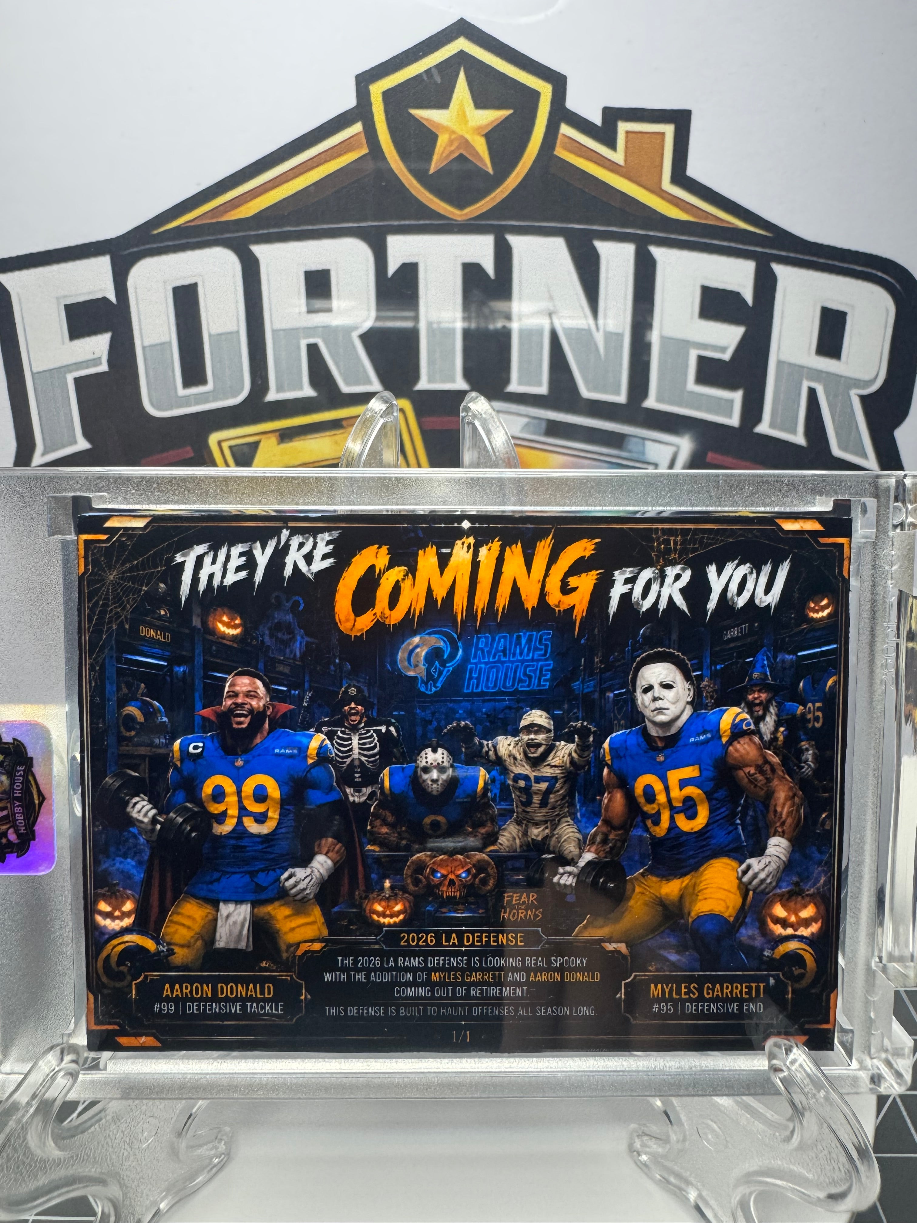 Myles Garrett & Aaron Donald | Los Angeles Rams | 1/1 Custom Card | They’re Coming for You Edition