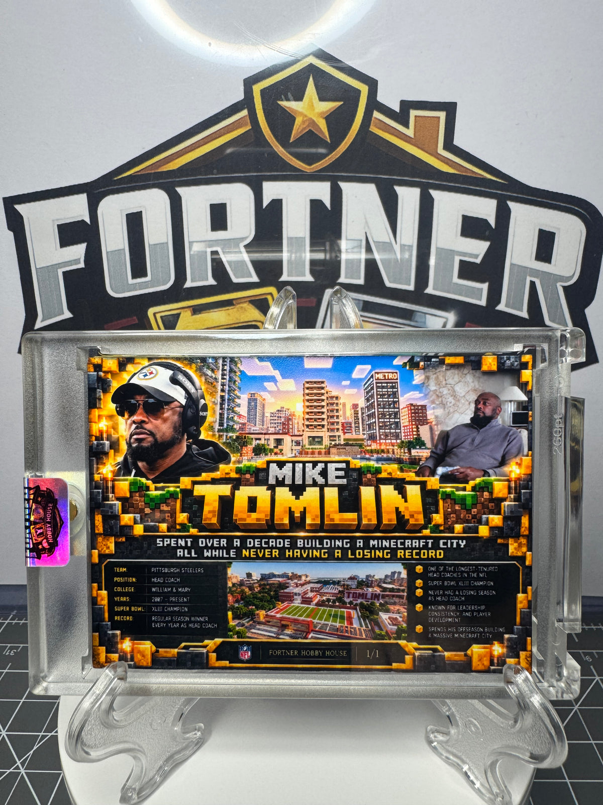 Mike Tomlin | Pittsburgh Steelers | 1/1 Custom Card | Minecraft Mastermind