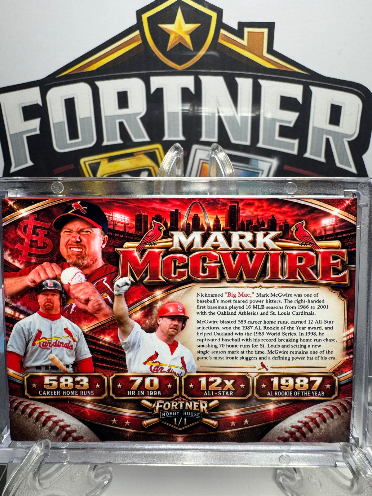 Mark McGwire | St. Louis Cardinals | 1/1 Custom Card | Cardinals Legacy Edition