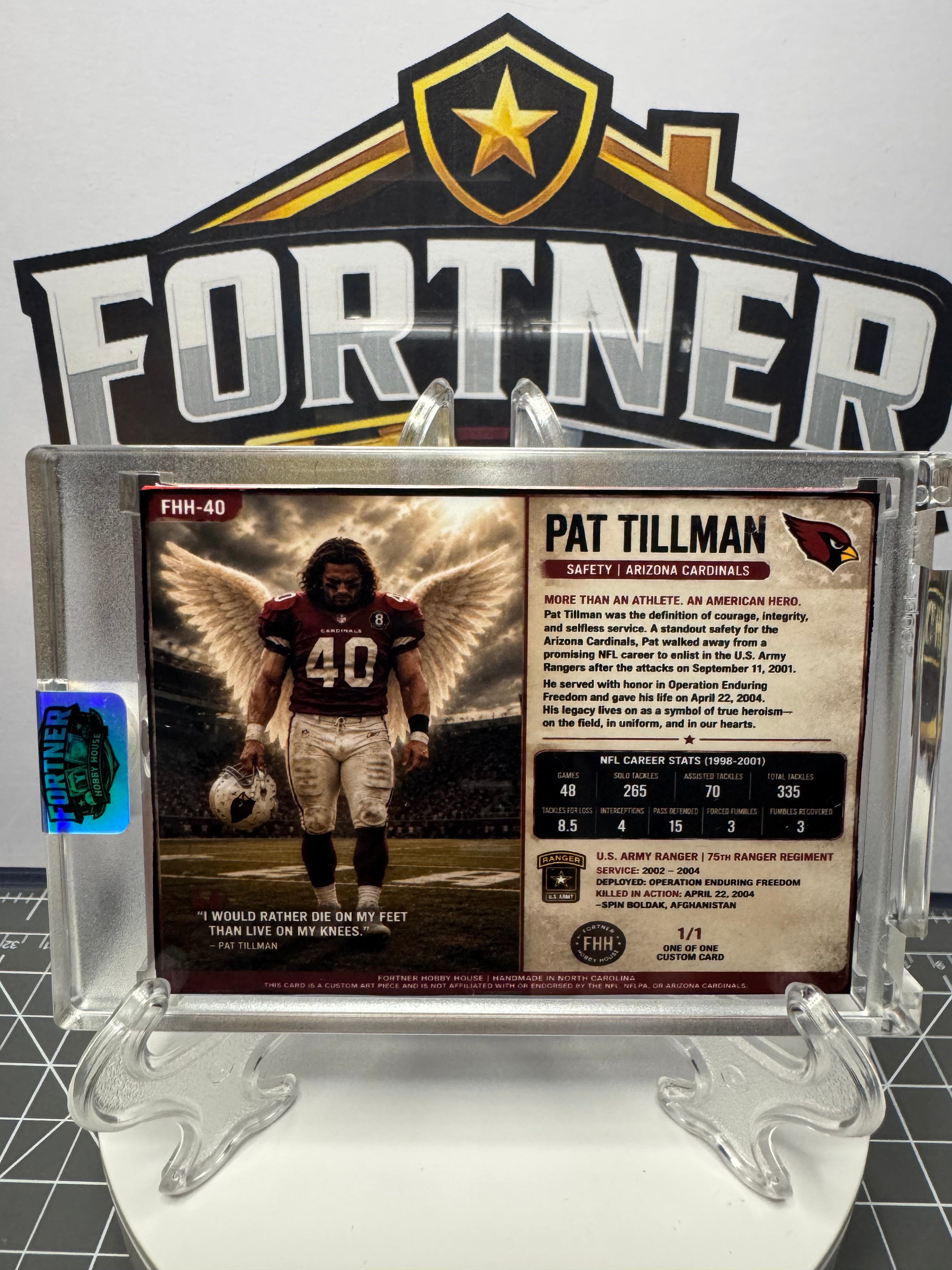 Pat Tillman | Arizona Cardinals | 5-Card 1/1 Custom Collection | American Hero Tribute Set