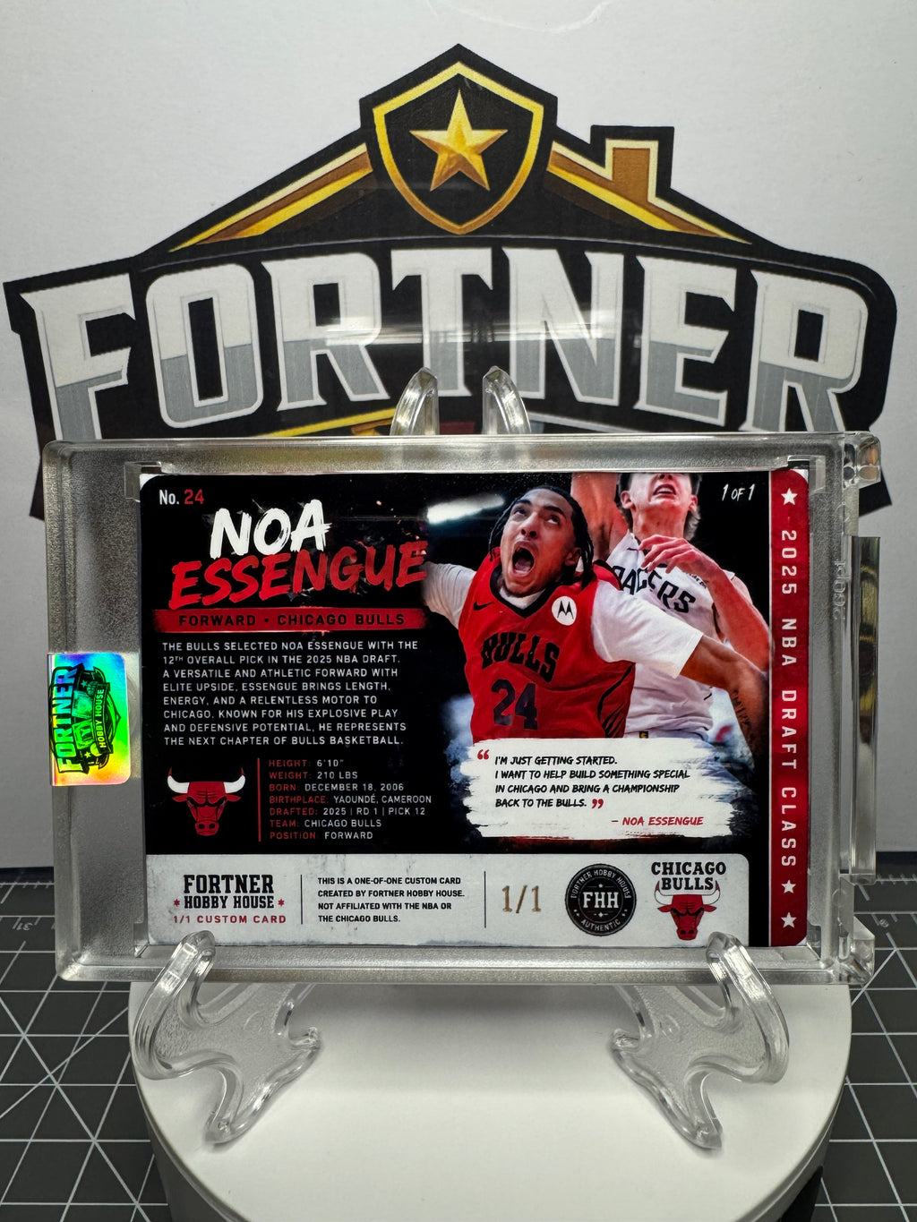Noa Essengue | Chicago Bulls | 1/1 Custom Card | Reaction Edition