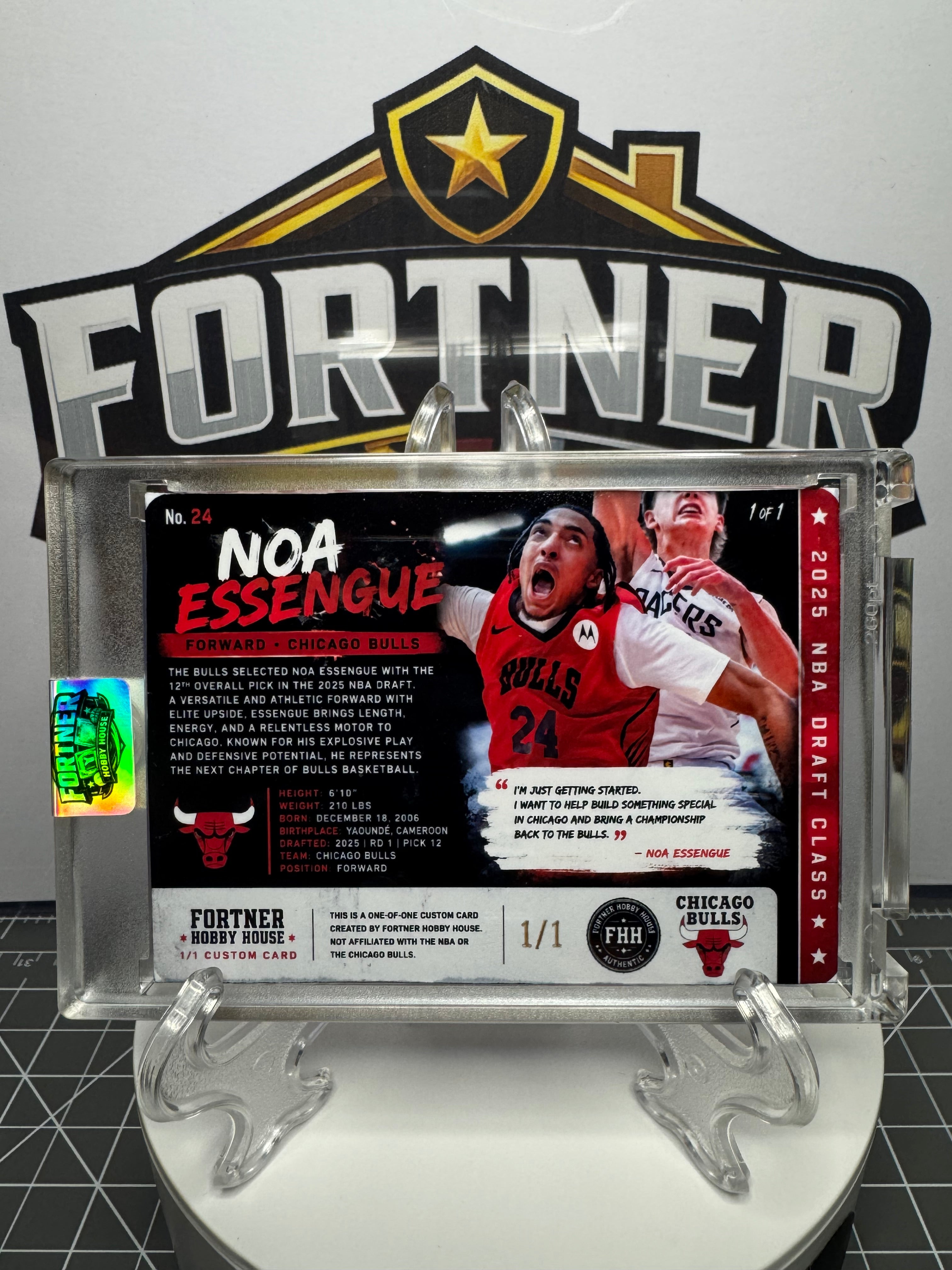 Noa Essengue | Chicago Bulls | 1/1 Custom Card | Reaction Edition