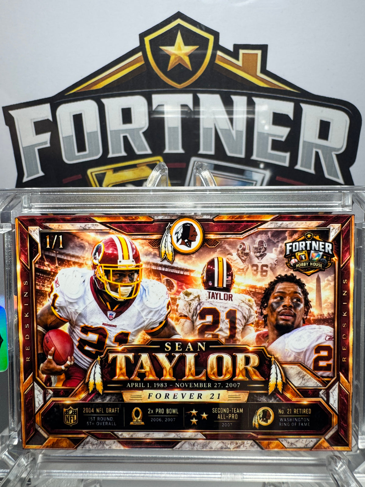 Sean Taylor | Washington Redskins | 1/1 Custom Patch Card | Forever 21 Memorial Edition