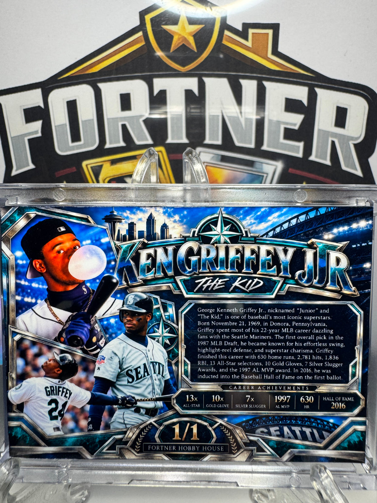 Ken Griffey Jr. | Seattle Mariners | 1/1 Custom Card | Bubble Gum Kid Edition