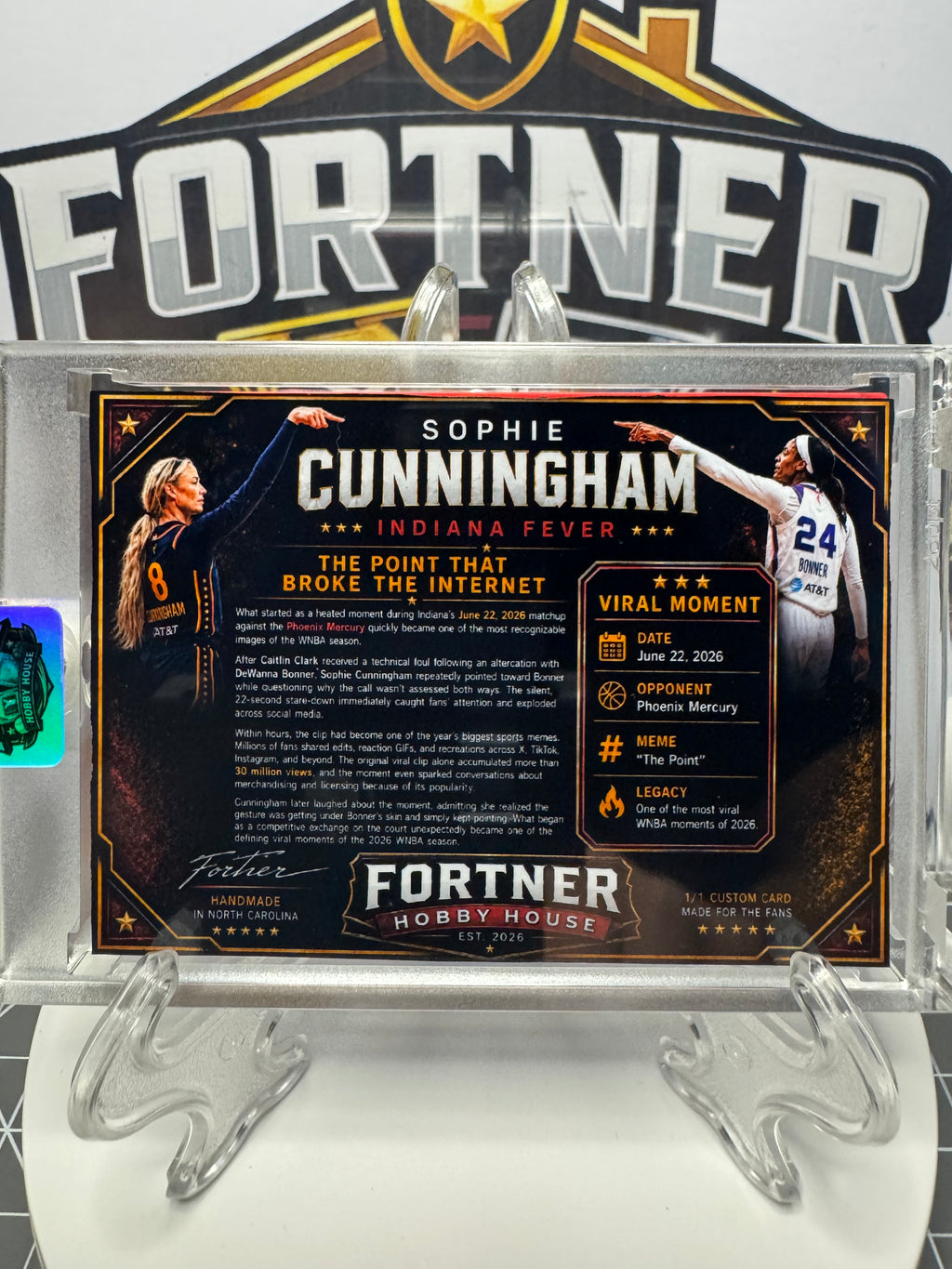 Sophie Cunningham | Indiana Fever | 1/1 Custom Card | Point Proven Edition