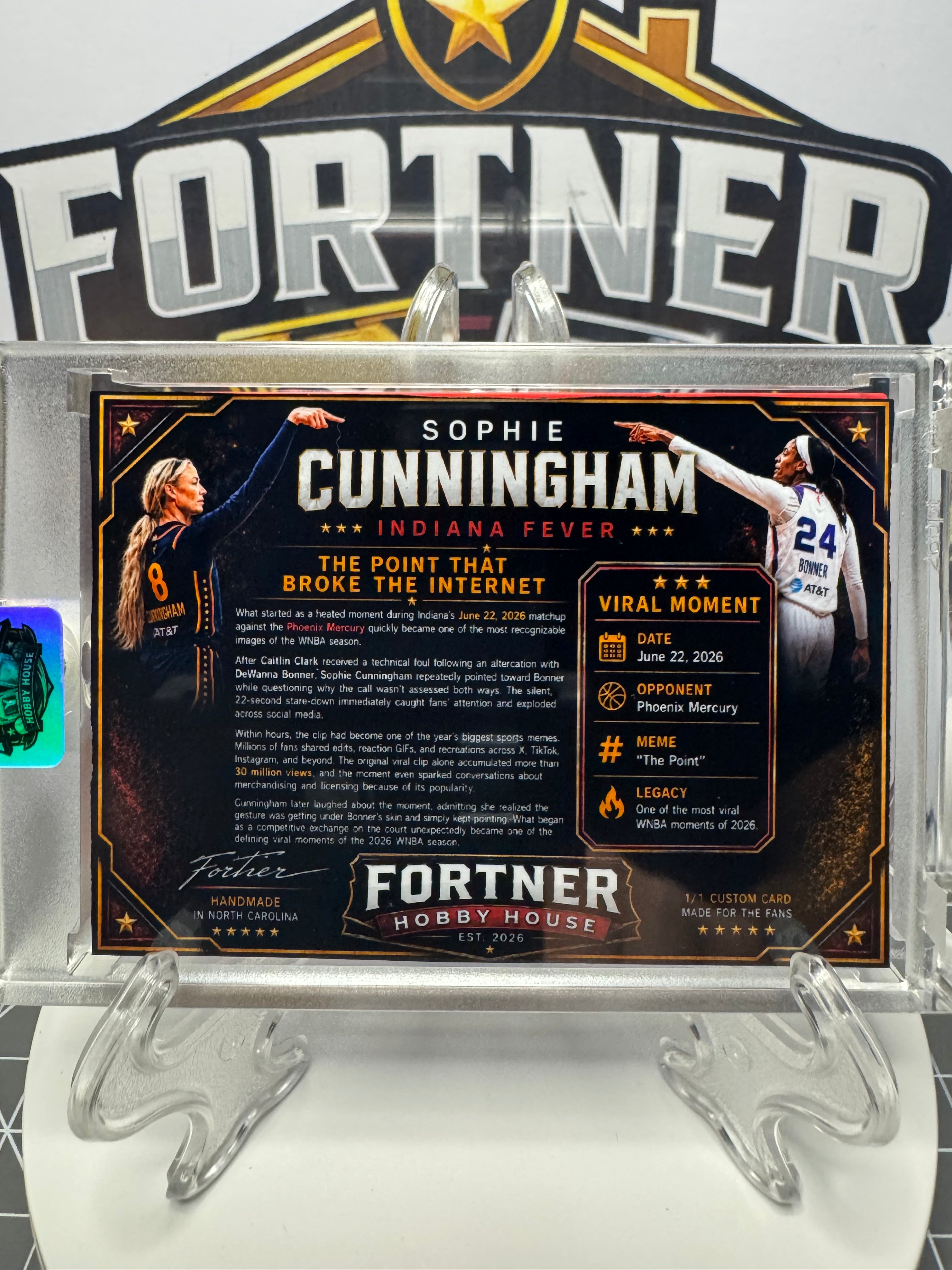 Sophie Cunningham | Indiana Fever | 1/1 Custom Card | Point Proven Edition