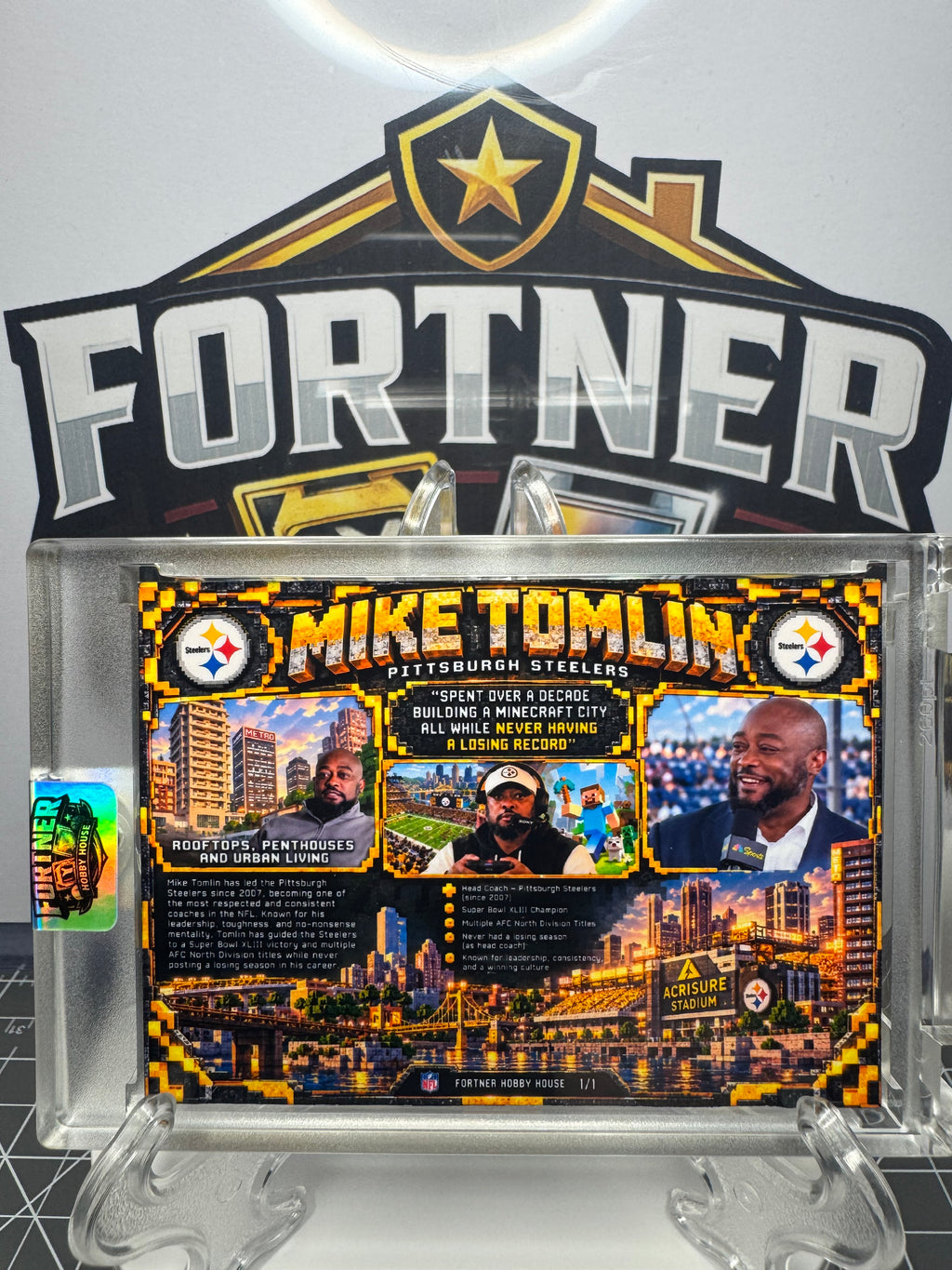 Mike Tomlin | Pittsburgh Steelers | 1/1 Custom Card | Minecraft City