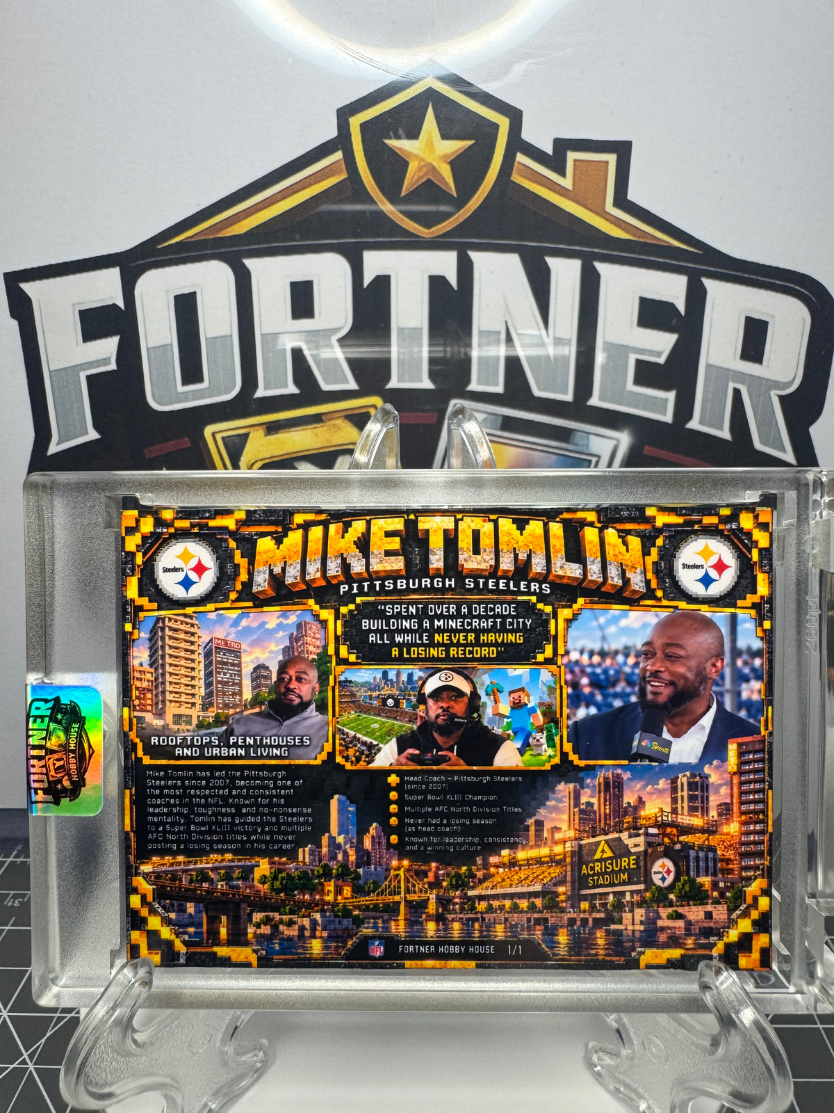 Mike Tomlin | Pittsburgh Steelers | 1/1 Custom Card | Minecraft City