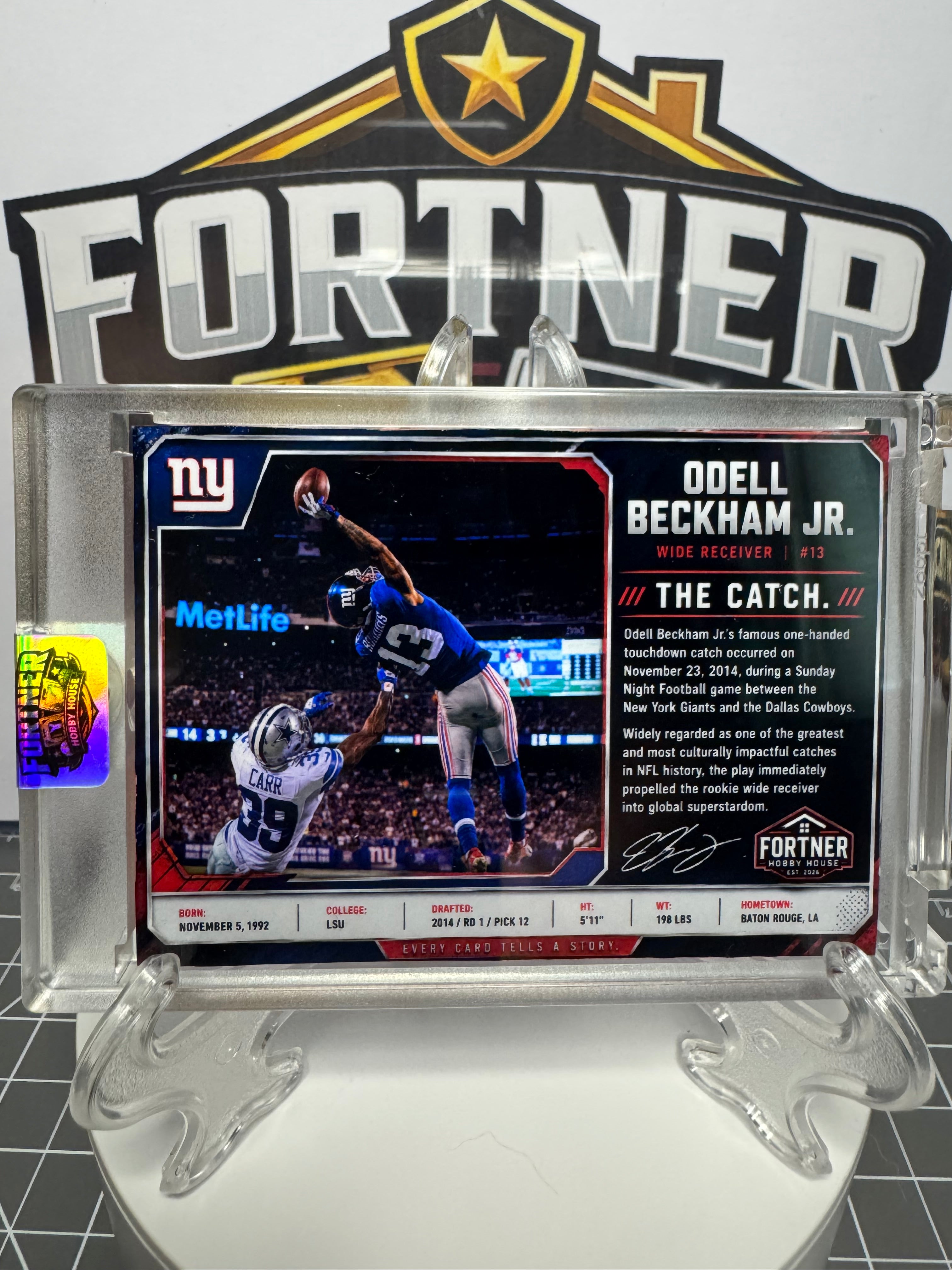 Odell Beckham Jr. | New York Giants | 1/1 Custom Card | One Hand Wonder Edition