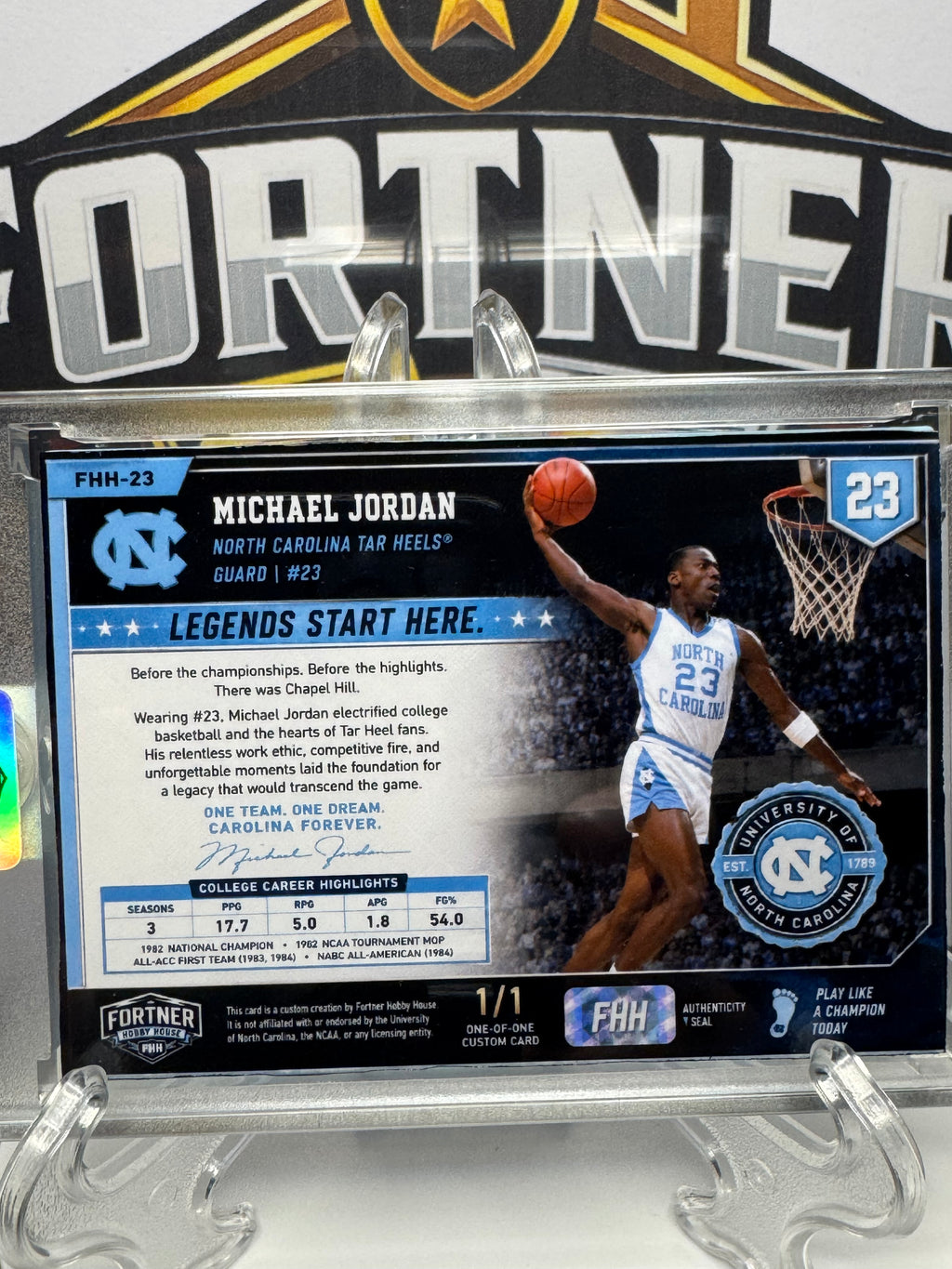 Michael Jordan | North Carolina Tar Heels | 1/1 Custom Card | Flight Edition