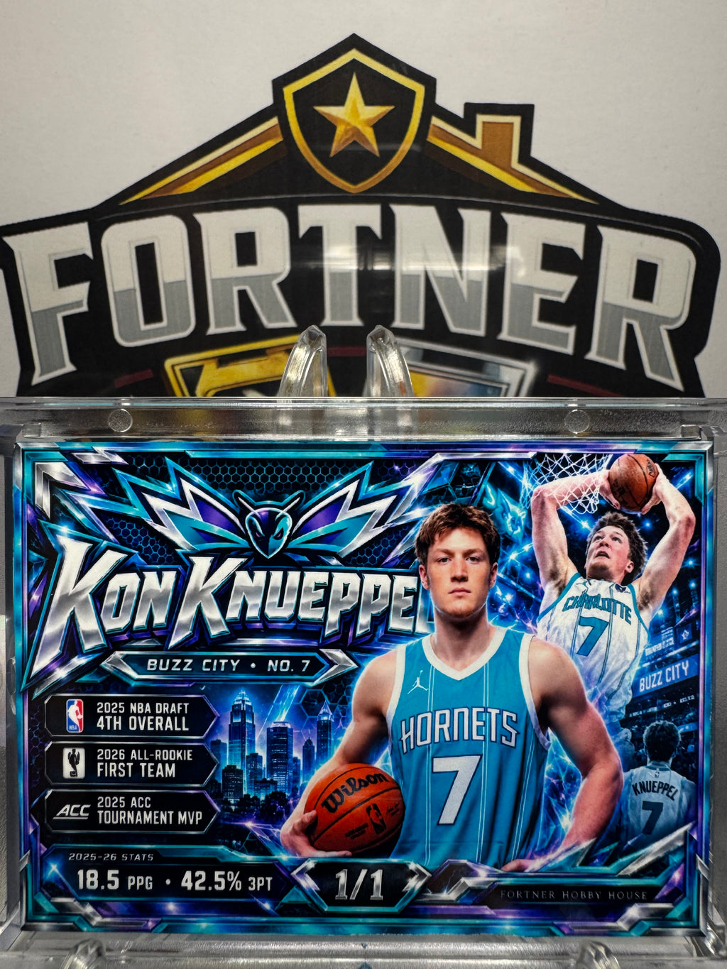 Kon Knueppel | Charlotte Hornets | 1/1 Custom Card | Buzz City Edition