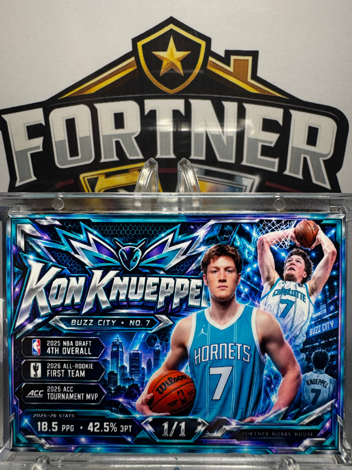 Kon Knueppel | Charlotte Hornets | 1/1 Custom Card | Buzz City Edition