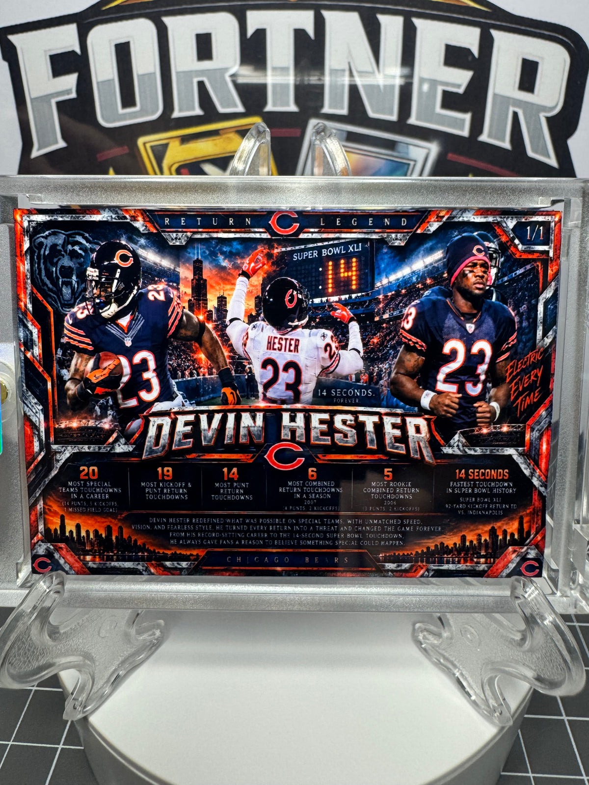 Devin Hester | Chicago Bears | 1/1 Custom Card | Return Legend