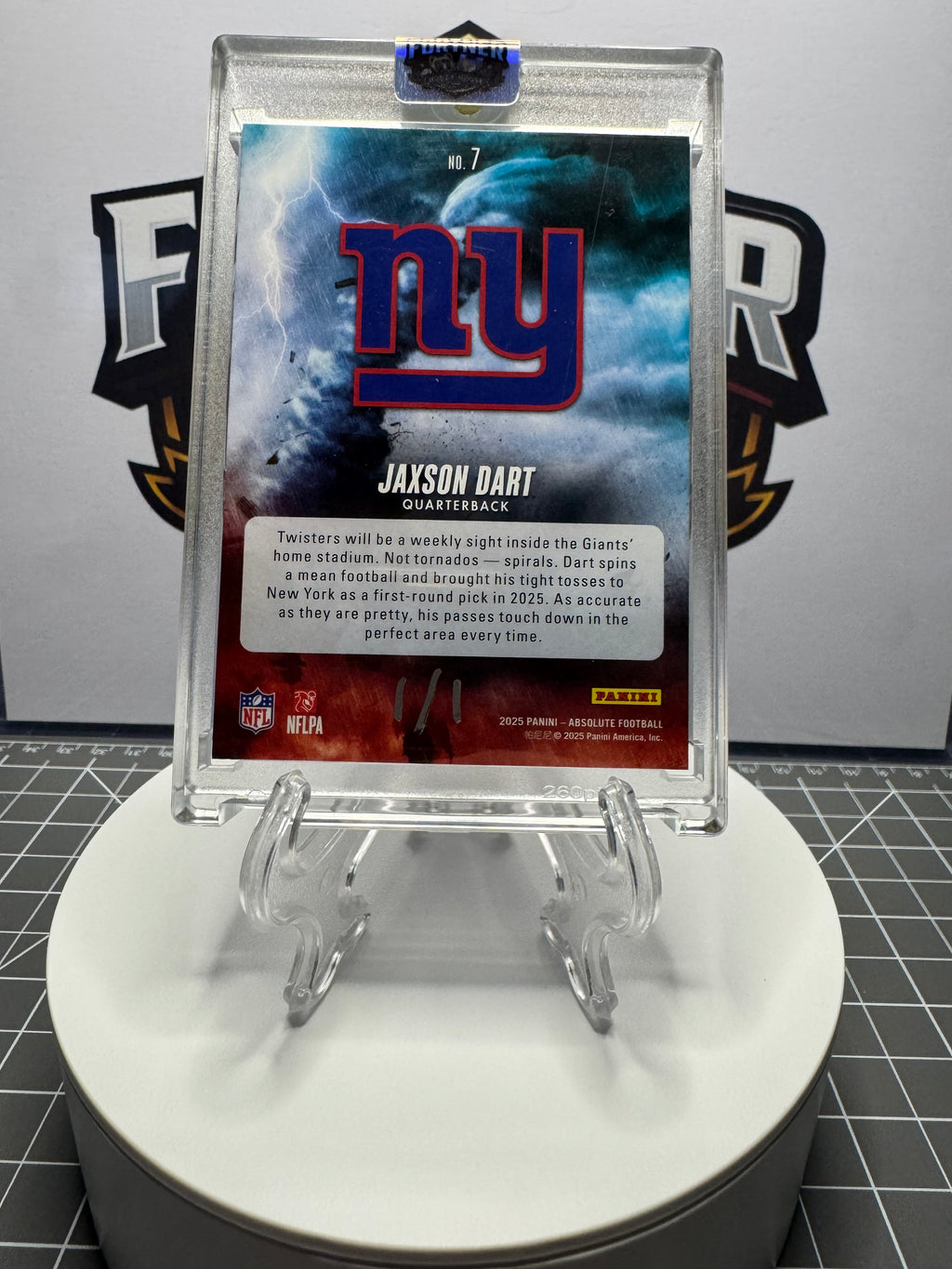 Jaxson Dart | Giants | 1/1 Custom Card | Bullseye Edition