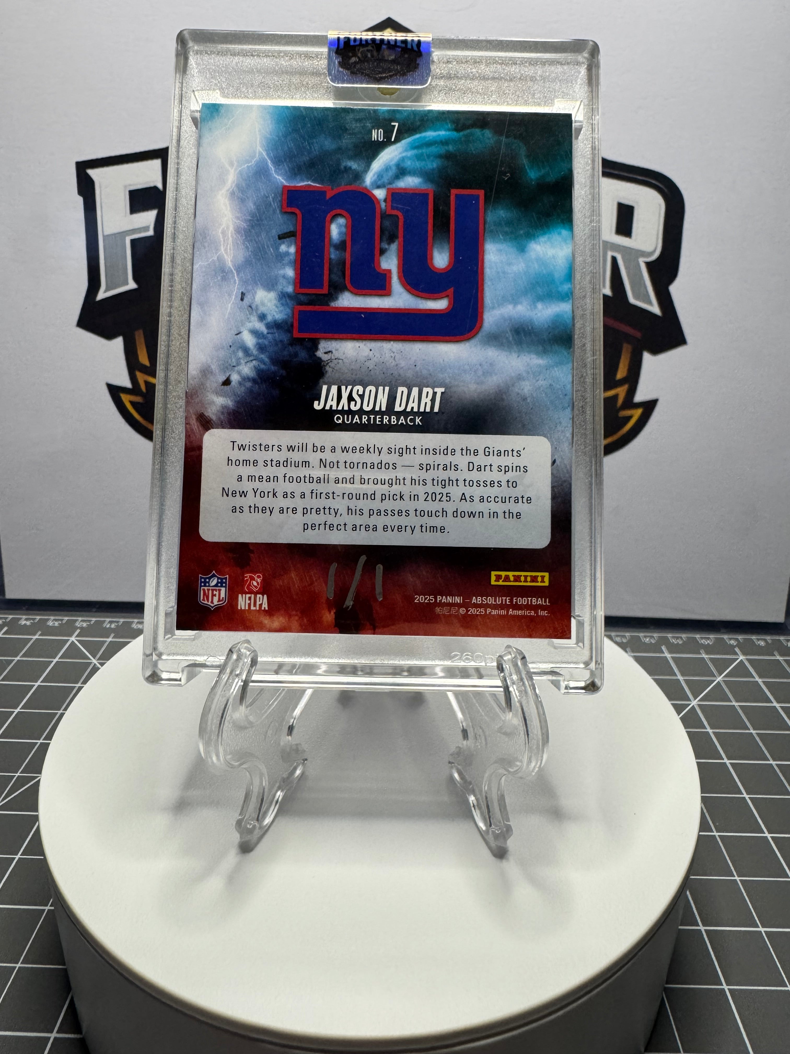 Jaxson Dart | Giants | 1/1 Custom Card | Bullseye Edition