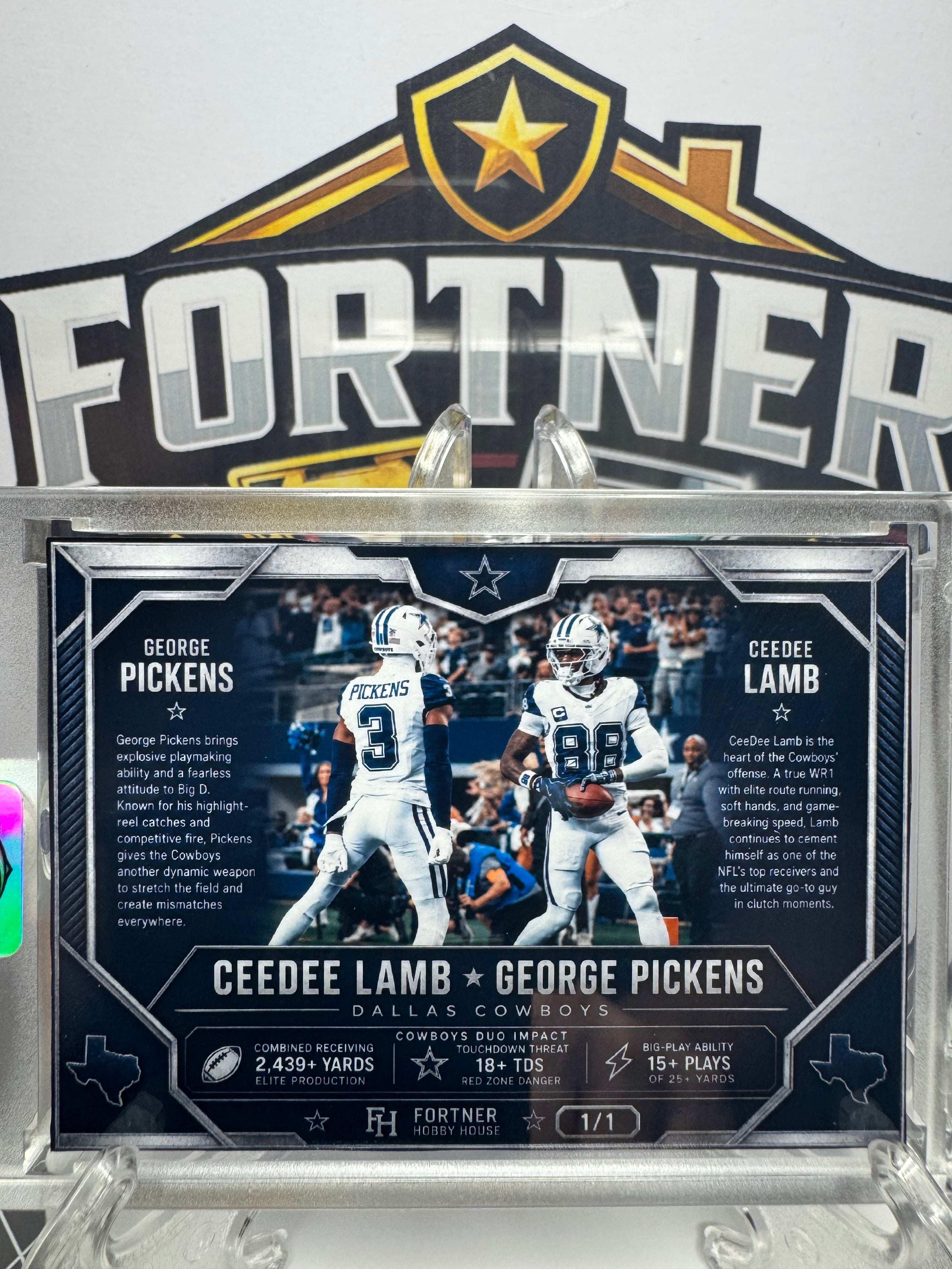 CeeDee Lamb / George Pickens & Stephon Castle / Dylan Harper | Cowboys / Spurs | 1/1 Custom 2 Card Bundle