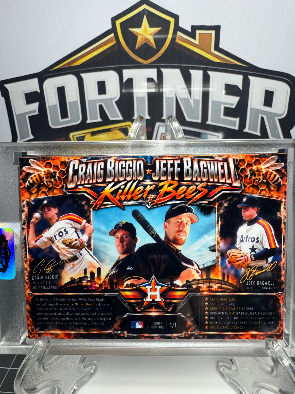 Craig Biggio & Jeff Bagwell | Houston Astros | 1/1 Custom Card | Killer Beessss