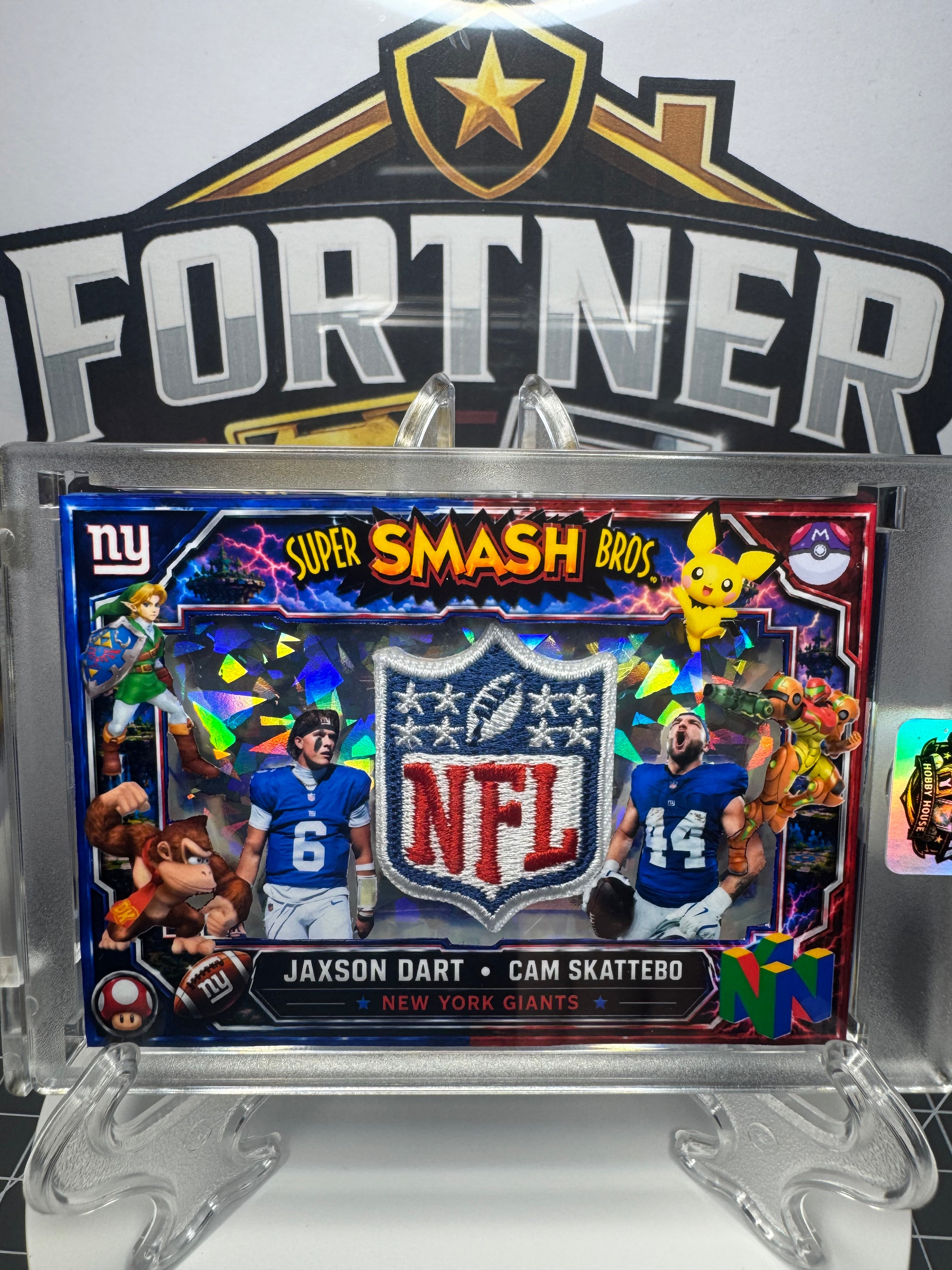 Jaxson Dart & Cam Skattebo | New York Giants | 1/1 Custom Card | Smash Bros Masterball Edition