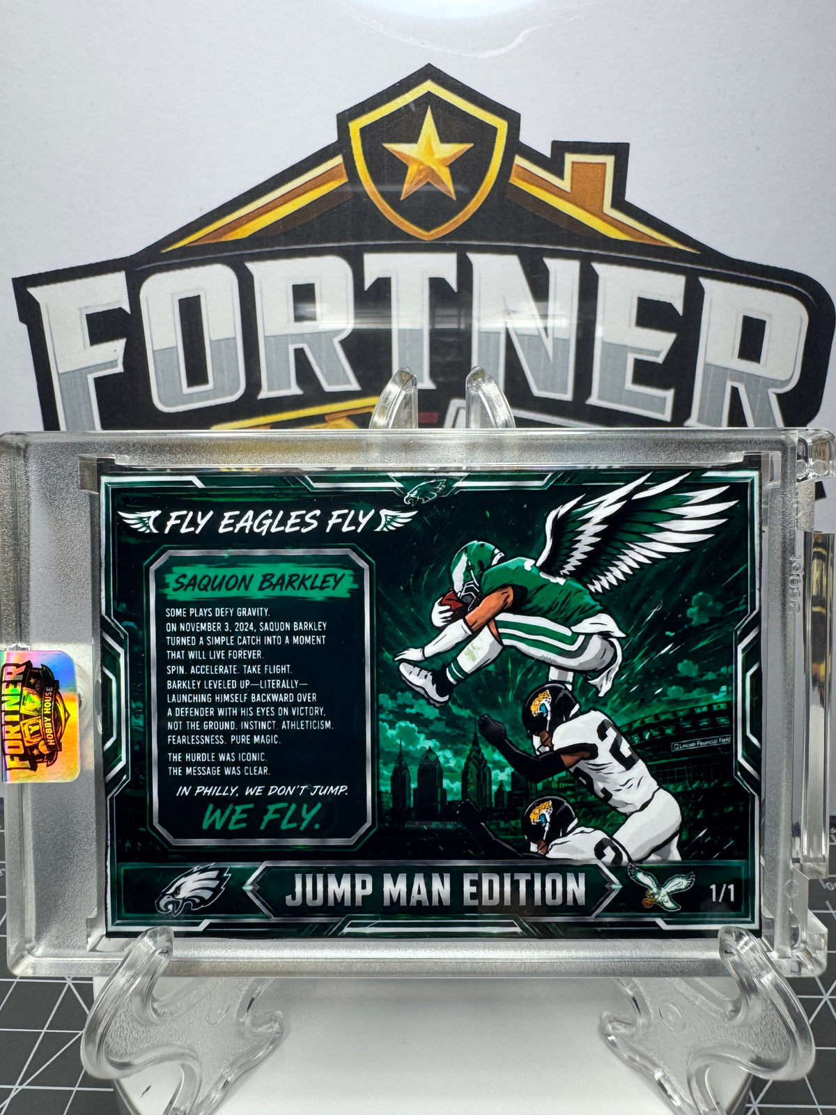 Saquon Barkley | Philadelphia Eagles | 1/1 Custom Card | Jump Man Edition