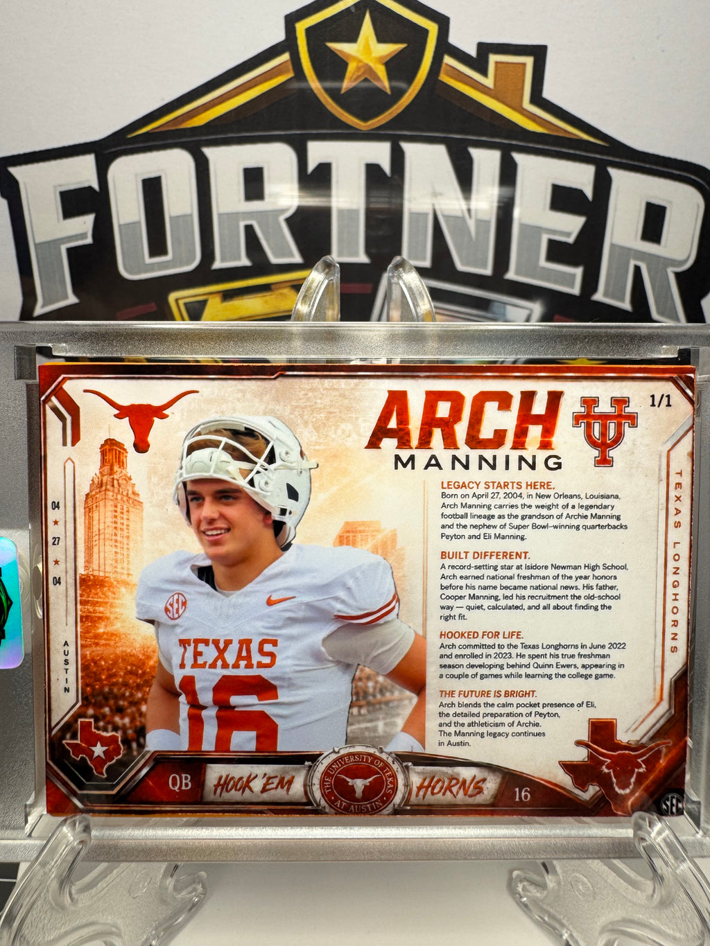 Arch Manning | Texas Longhorns | 1/1 Custom Card | Longhorn Edition