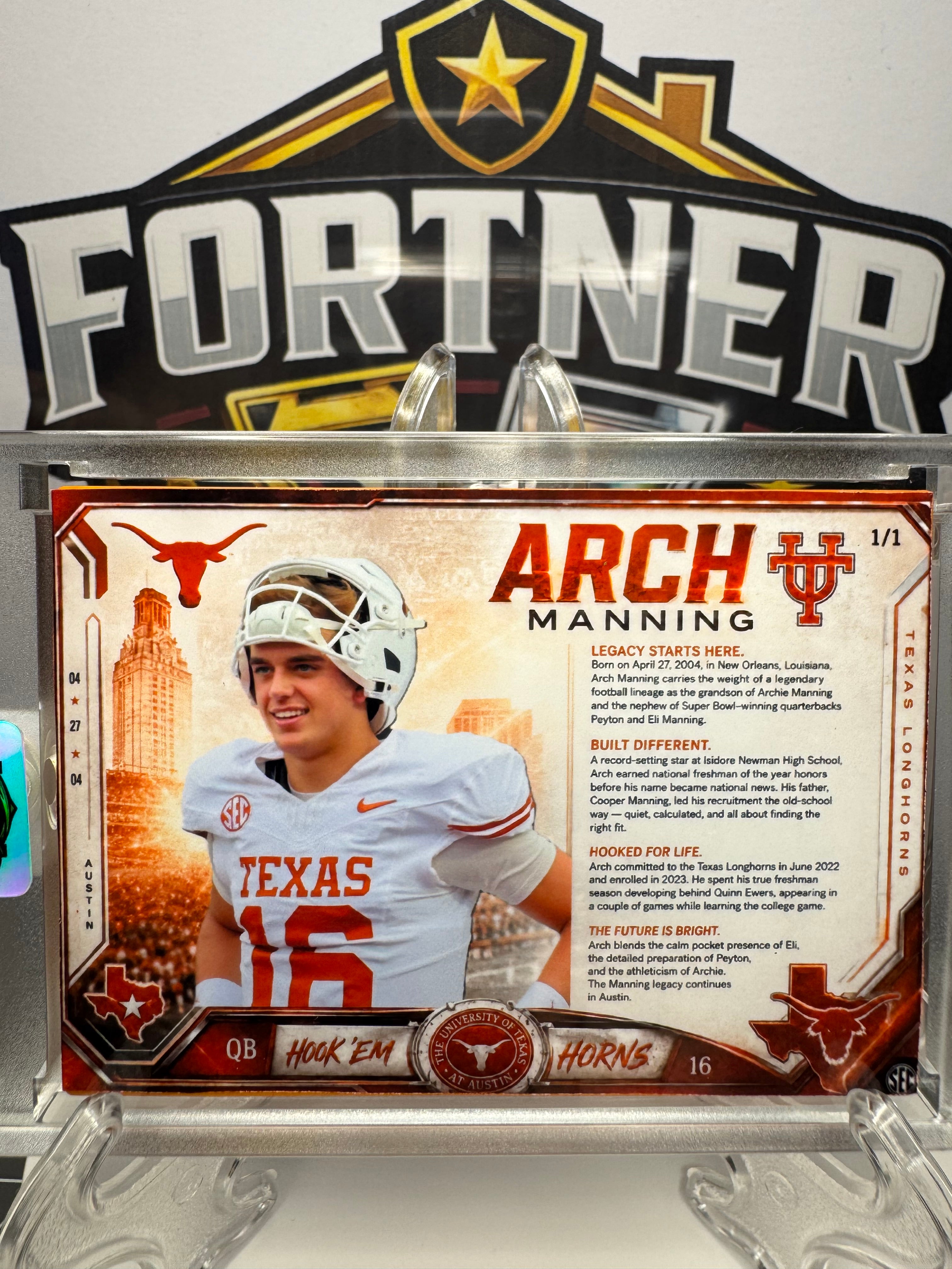 Arch Manning | Texas Longhorns | 1/1 Custom Card | Longhorn Edition