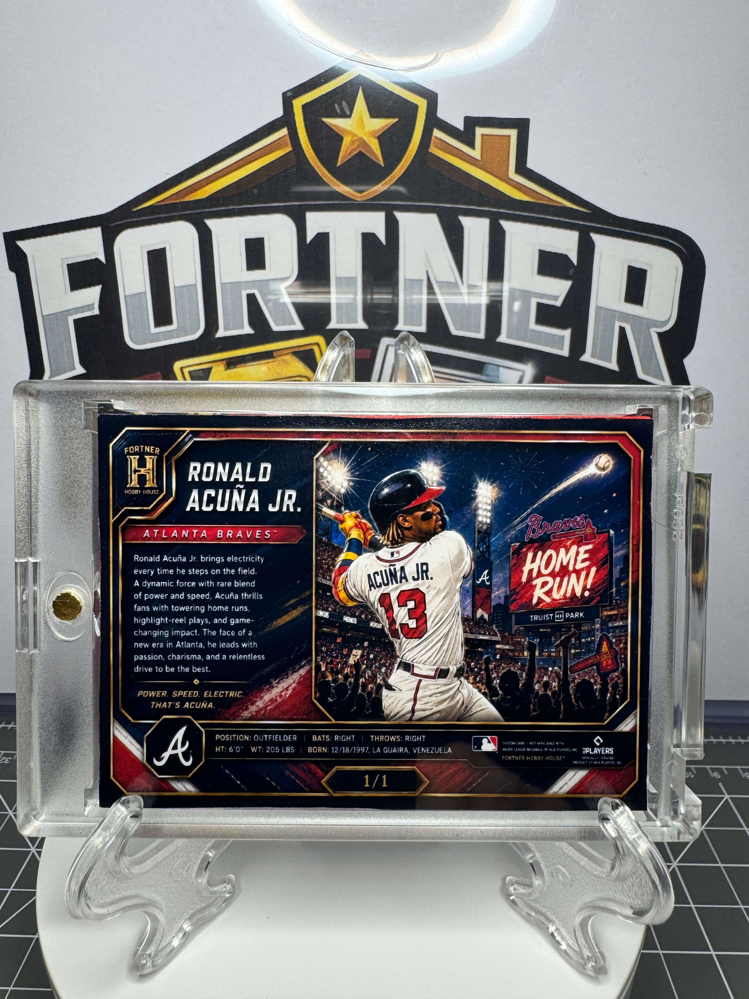 Ronald Acuña Jr. | Atlanta Braves | 1/1 Custom Card | Home Run Edition