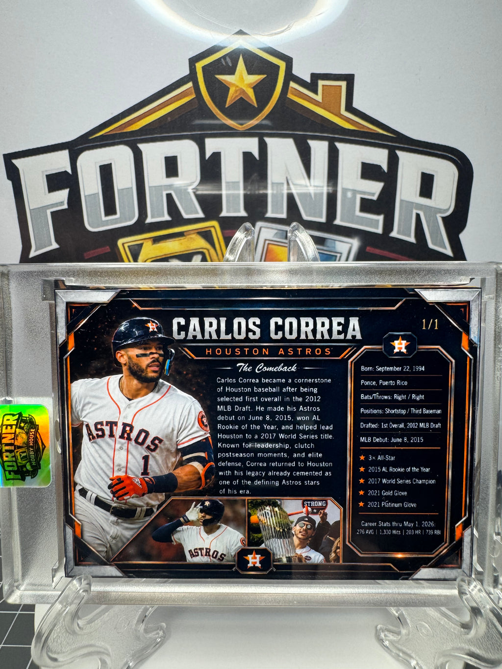 Carlos Correa | Houston Astros | 1/1 Custom Card | The Comeback