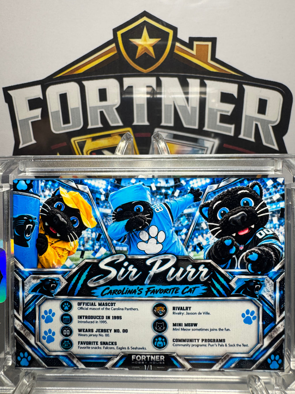 Sir Purr | Carolina Panthers | 1/1 Custom Patch Card | Mascot Edition
