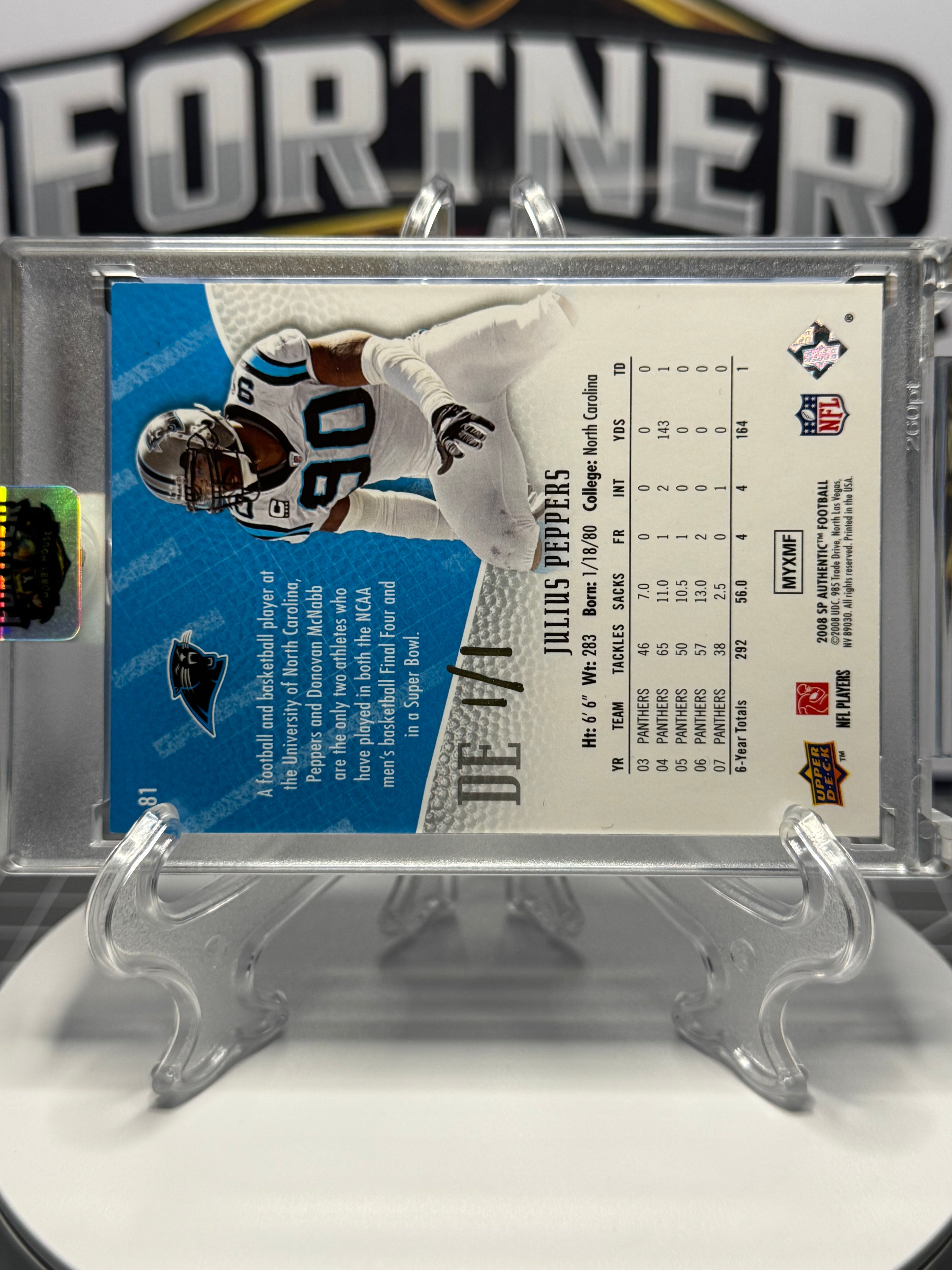 Julius Peppers | Carolina Panthers | 1/1 Custom Card | Hall of Fame Edition