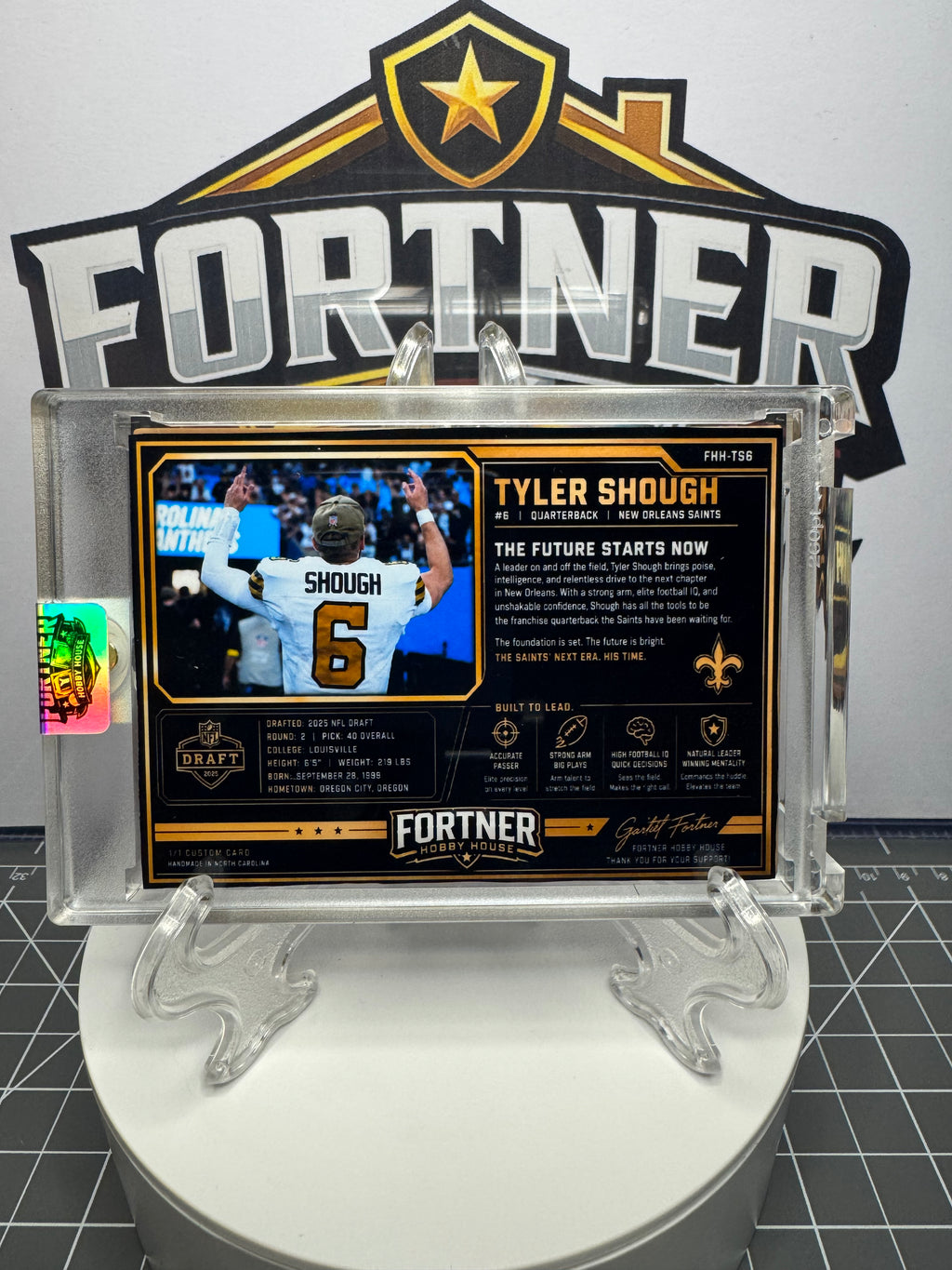 Tyler Shough | New Orleans Saints | 1/1 Custom Card | QB of the Future Edition