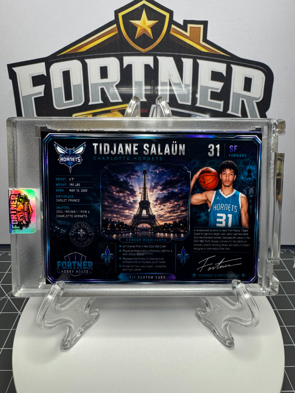 Tidjane Salaün | Charlotte Hornets | 1/1 Custom Card | Paris to Charlotte Edition