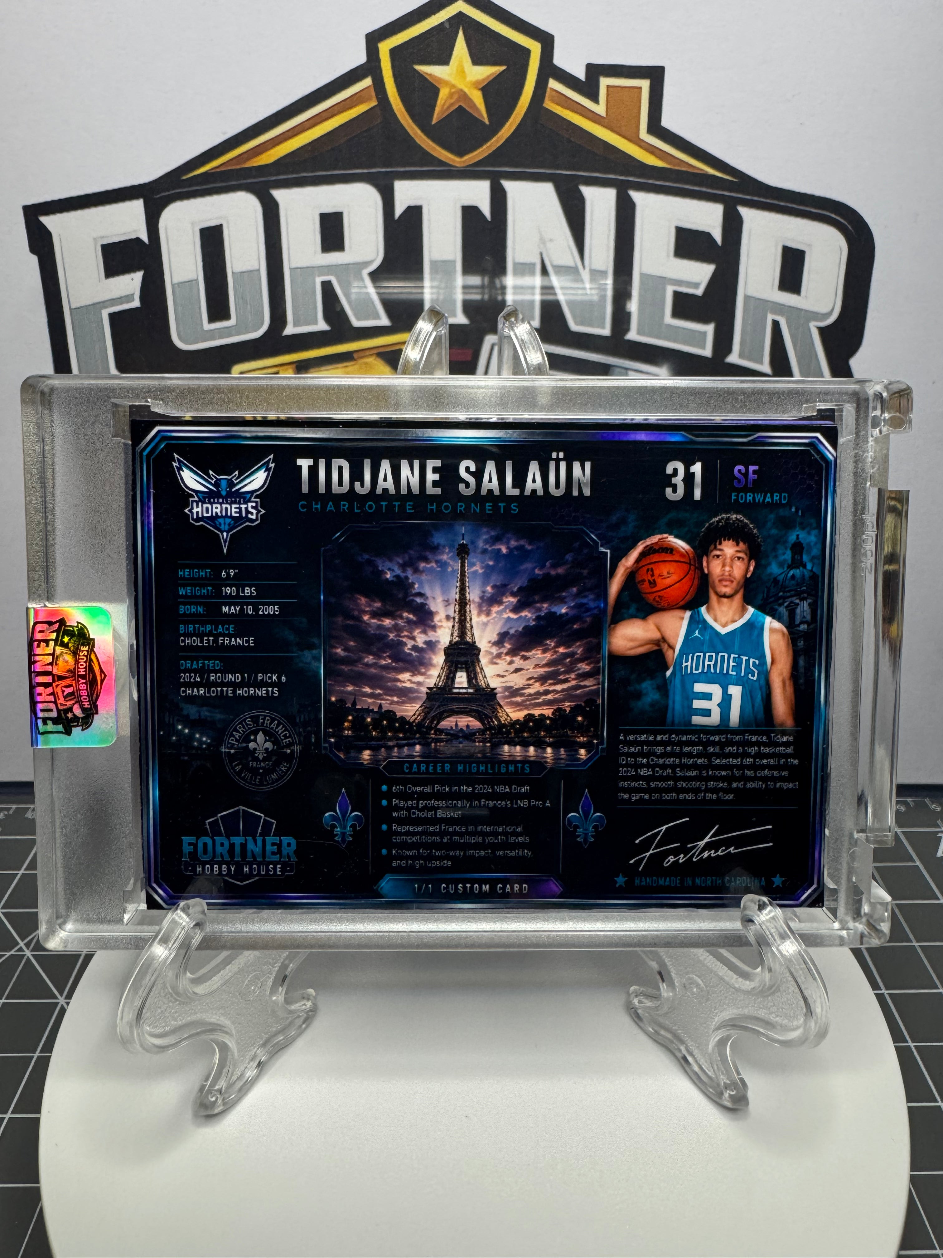 Tidjane Salaün | Charlotte Hornets | 1/1 Custom Card | Paris to Charlotte Edition
