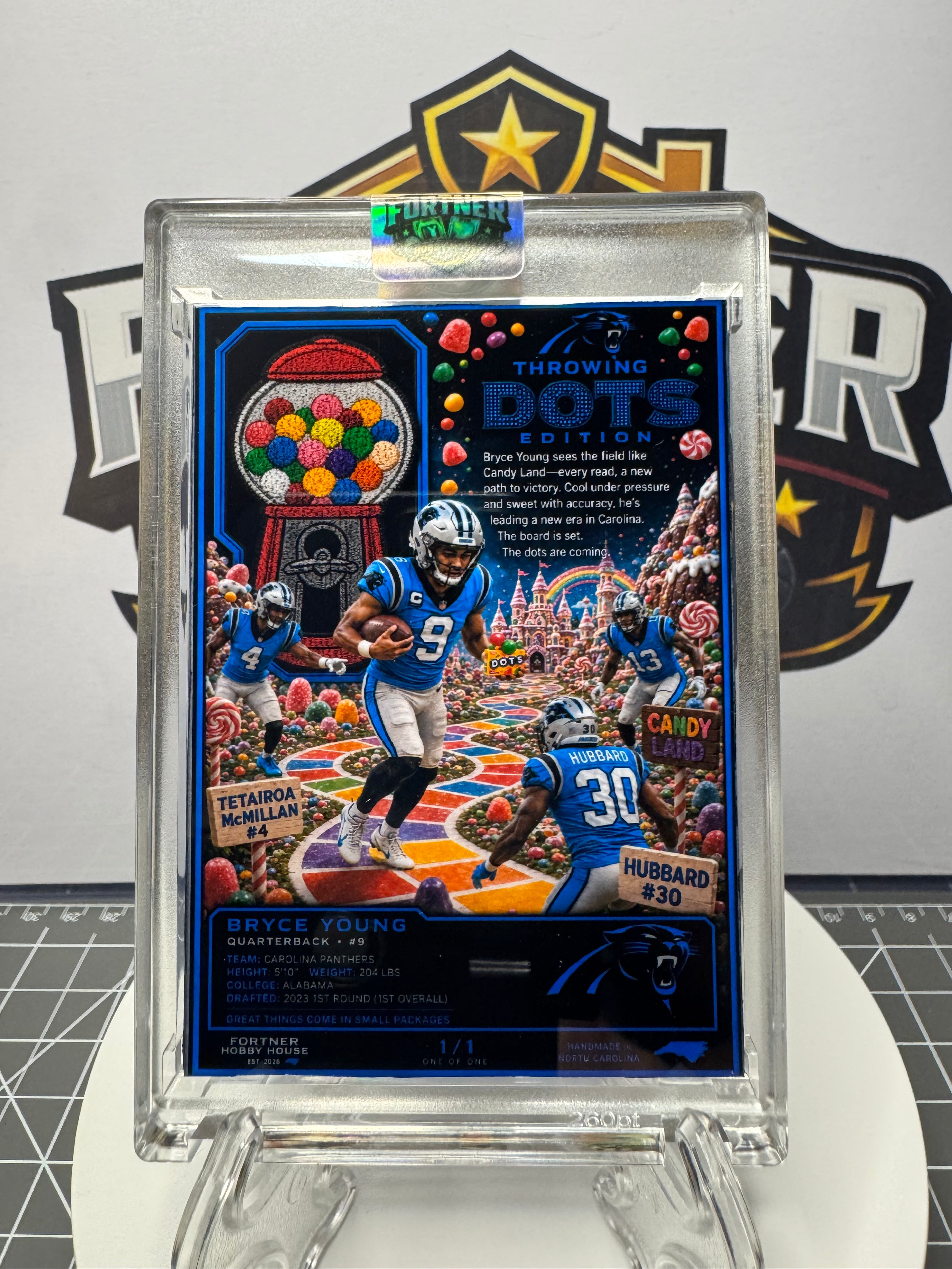 Bryce Young | Carolina Panthers | 1/1 Custom Card | Throwing Dots Edition