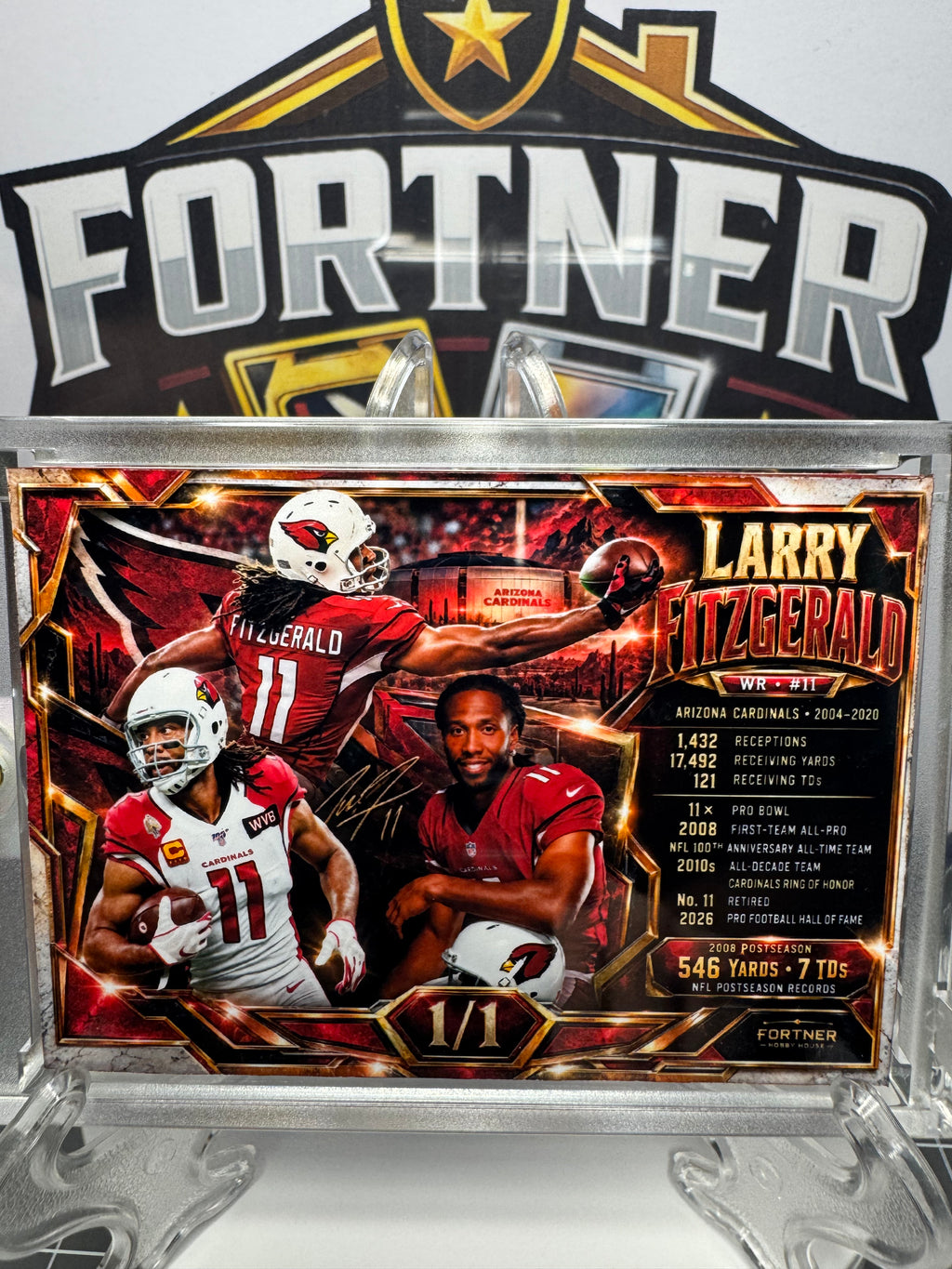 Larry Fitzgerald | Arizona Cardinals | 1/1 Custom Card | Cardinals Legend