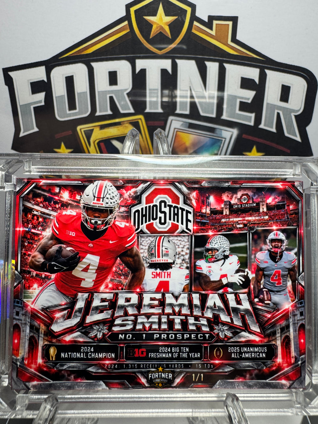 Jeremiah Smith | Ohio State Buckeyes | 1/1 Custom Card | No. 1 Prospect NFL Shield Edition