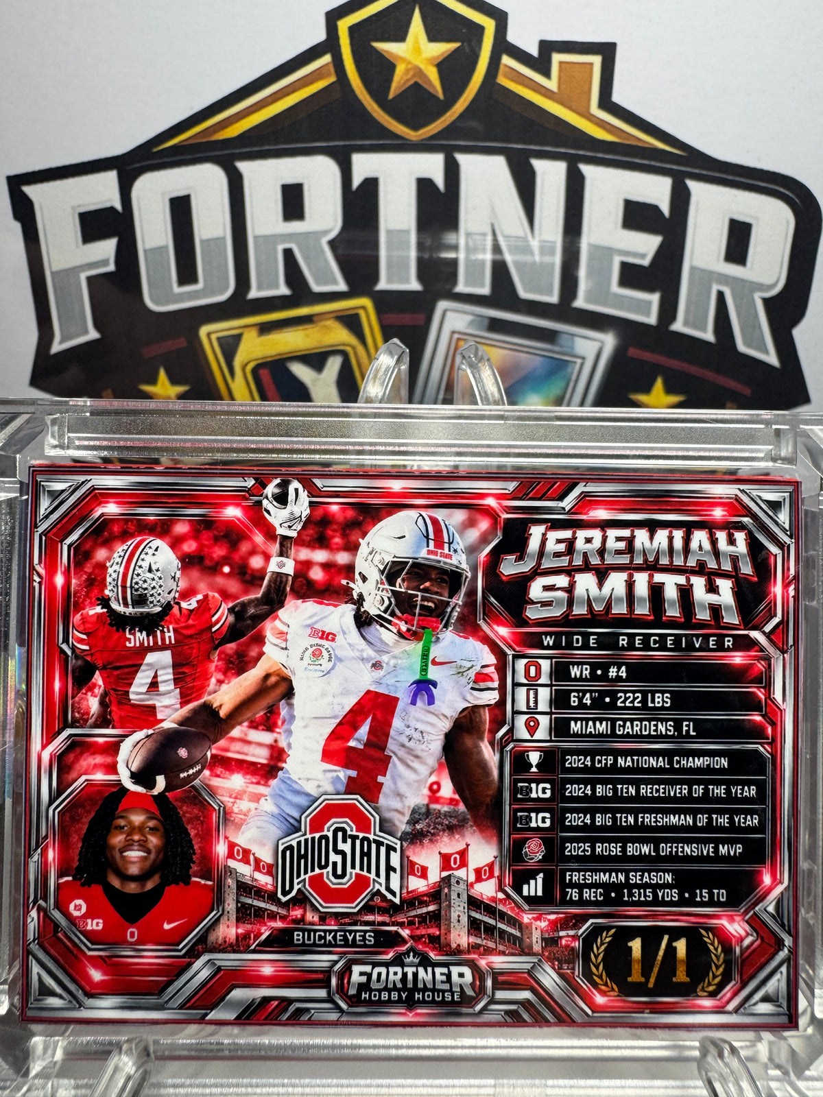 Jeremiah Smith | Ohio State Buckeyes | 1/1 Custom Card | Whiteout Edition