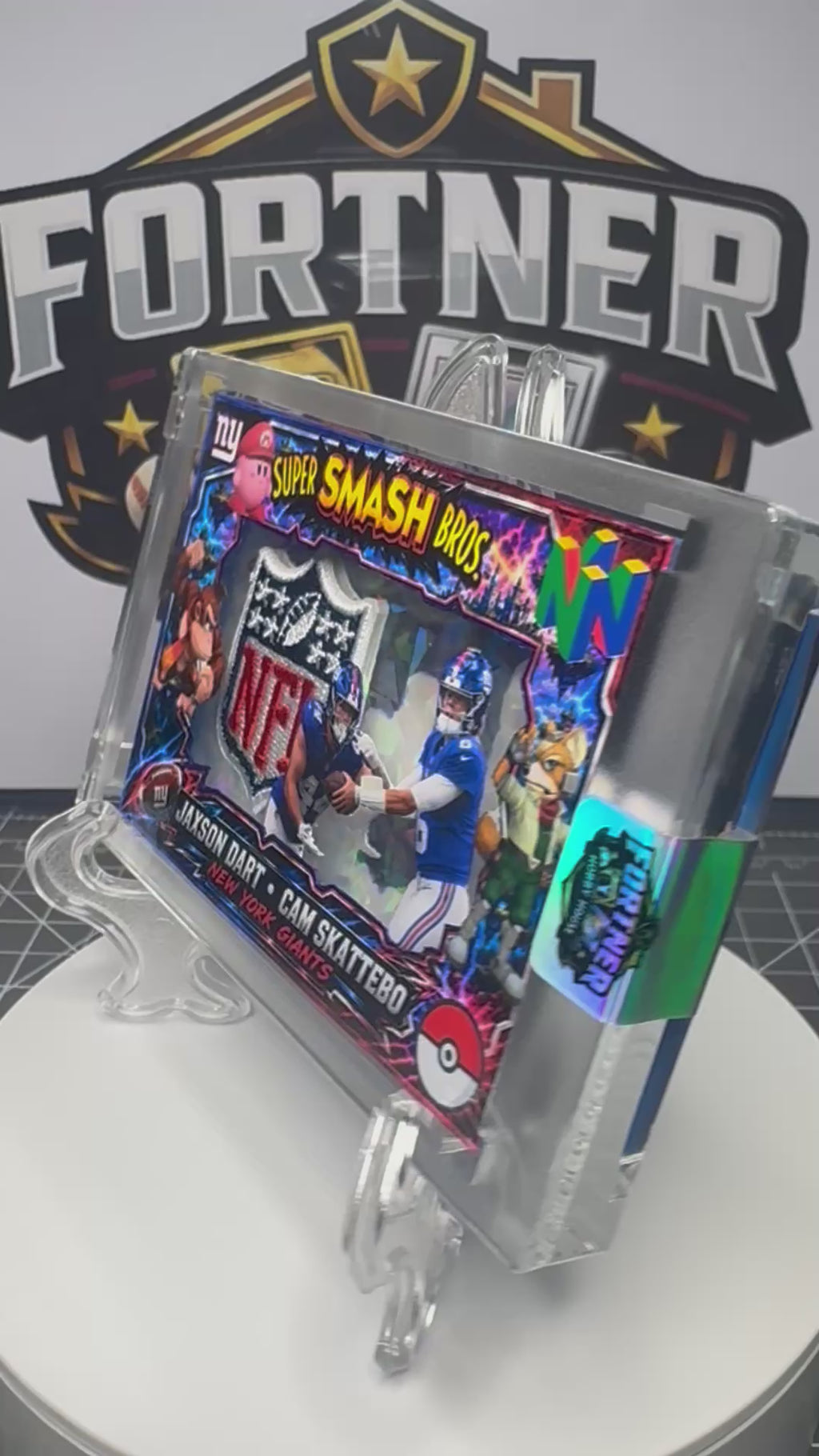 Jaxson Dart & Cam Skattebo | New York Giants | 1/1 Custom Card | Super Smash Kirby Edition