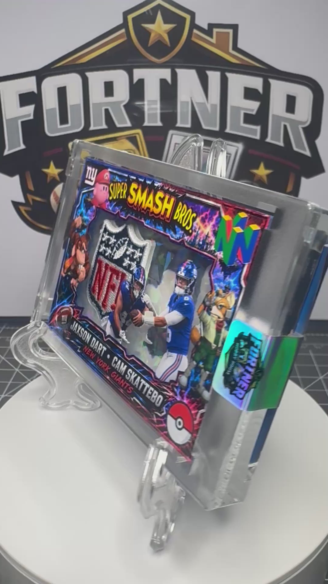 Jaxson Dart & Cam Skattebo | New York Giants | 1/1 Custom Card | Super Smash Kirby Edition