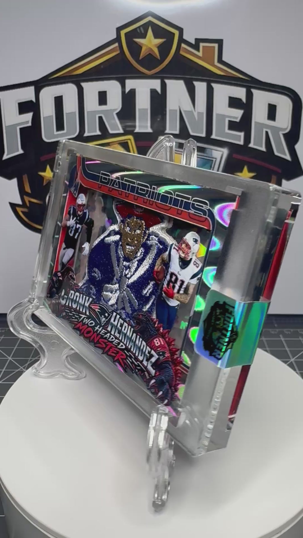 Rob Gronkowski & Aaron Hernandez | New England Patriots | 1/1 Custom Card | Two Headed Monster