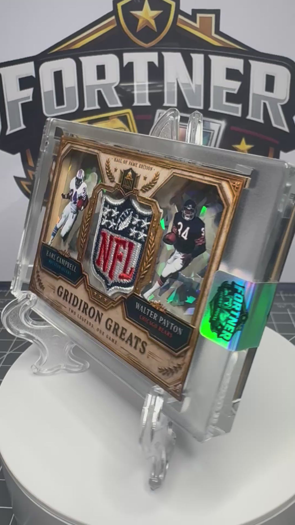 Earl Campbell & Walter Payton | Oilers & Bears | 1/1 Custom Card | Gridiron Greats Edition